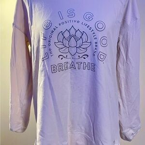 Life Is Good Lavender Breathe Long Sleeve Tee